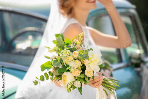 Beautiful young bride with ...