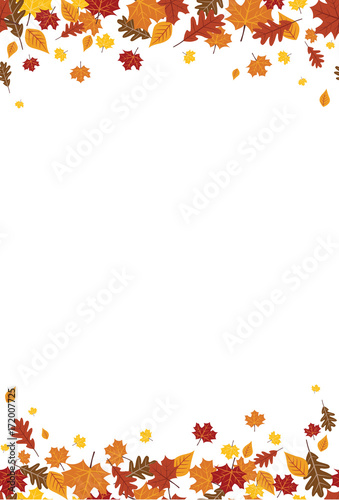 Seamless Bright Fall Autumn Leaves Vertical Border 1