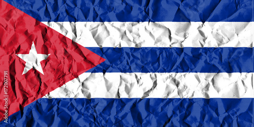 Cuba Crisis Concept: Crumpled Paper Cuban Flag
