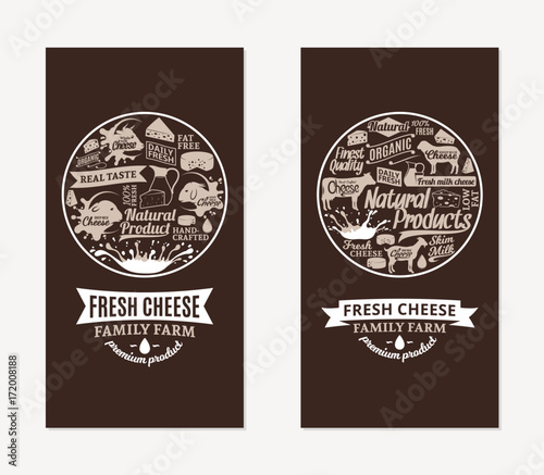 Vector cheese cards