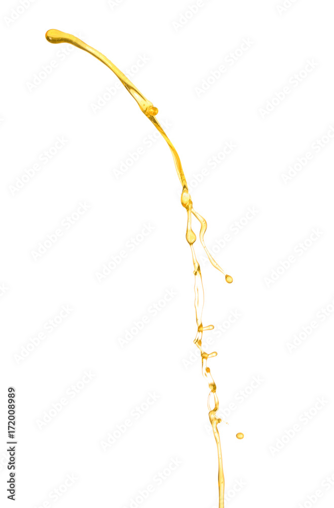Fototapeta premium Cooking oil pouring, isolated on white