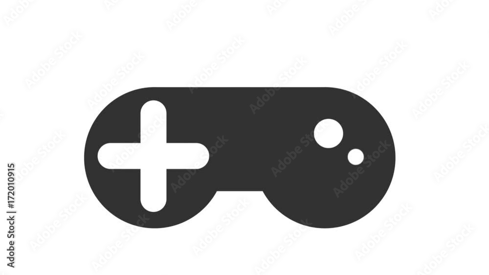 Modern video games controller icon on off animation white Modern video games controller icon on off animation white