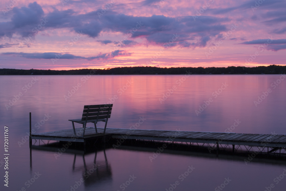 Pink Sunset Over Lost Land Lake, Hayward Wisconsin