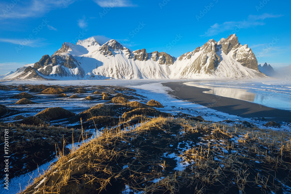 Fotografie Evening light on Vestrahorn
