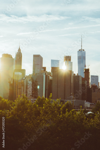 Photography New York City Skyline at Sunset