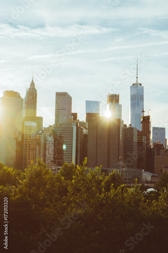 New York City Skyline at Sunset 