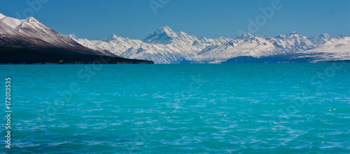 Pukaki Lake with Mt. Cook in background  New Zealand