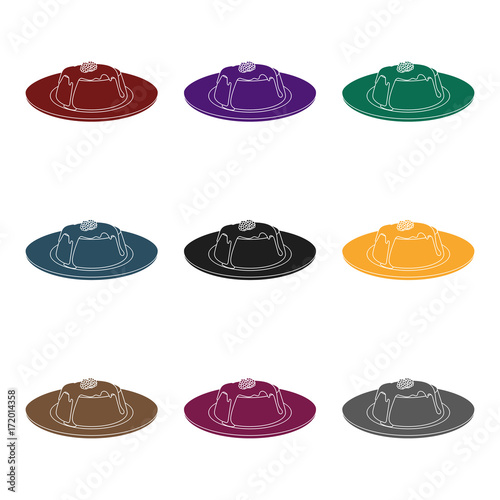 Panna cotta icon in black style isolated on white background. Milk product and sweet symbol stock vector illustration.