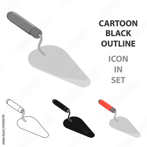 Trowel icon in cartoon style isolated on white background. Build and repair symbol stock vector illustration.