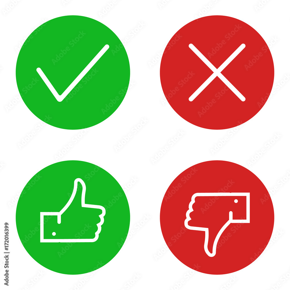 Accept, decline sign design. Vector. Isolated. Accept, decline sign design. Vector. Isolated.