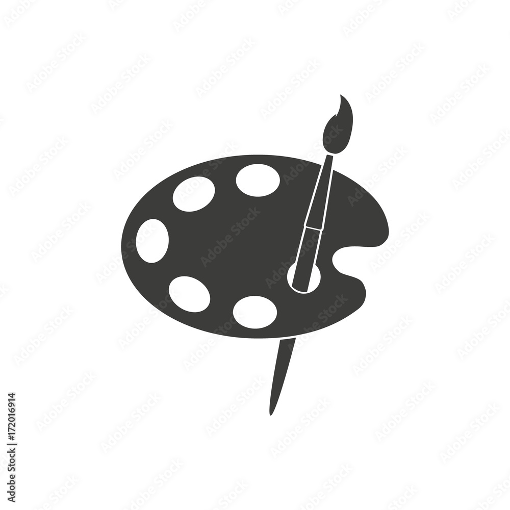 Fotografie Art palette and brush illustration. Vector.