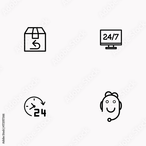 E-commerce line icon set