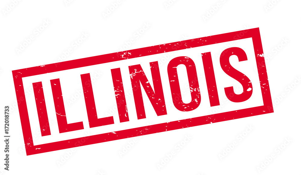 Illinois rubber stamp. Grunge design with dust scratches. Effects can be easily removed for a clean, crisp look. Color is easily changed.
