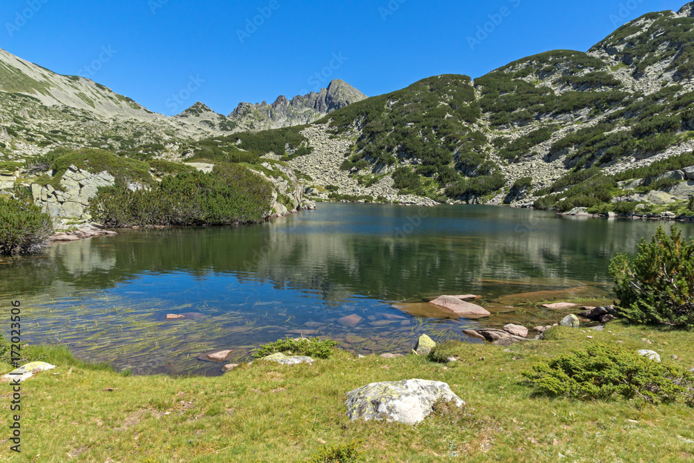 Amazing Panorama with  Valyavishko Lake and Dzhangal peak, Pirin Mountain, Bulgaria