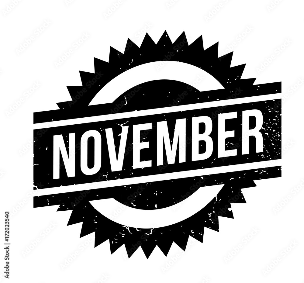 November rubber stamp. Grunge design with dust scratches. Effects can be easily removed for a clean, crisp look. Color is easily changed. November rubber stamp. Grunge design with dust scratches. Effects can be easily removed for a clean, crisp look. Color is easily changed.