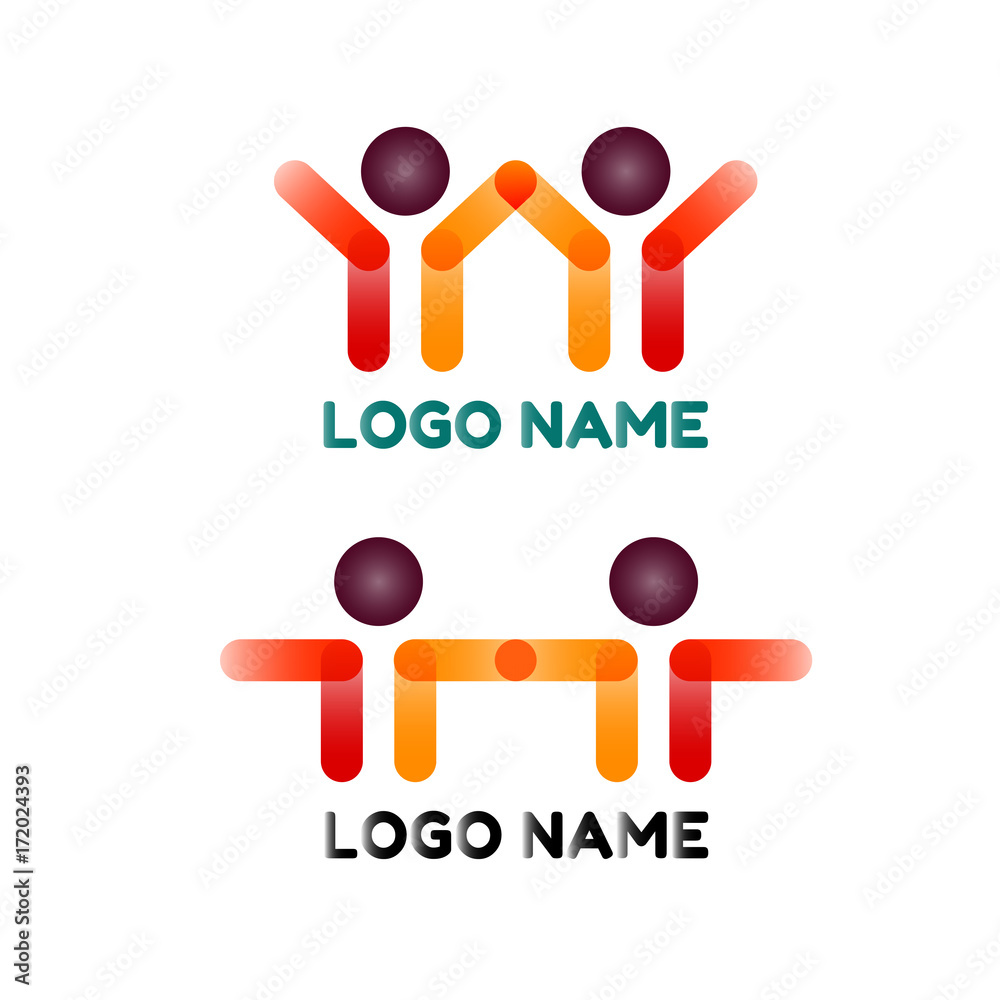 people logo set. Vector illustration. people logo set. Vector illustration.