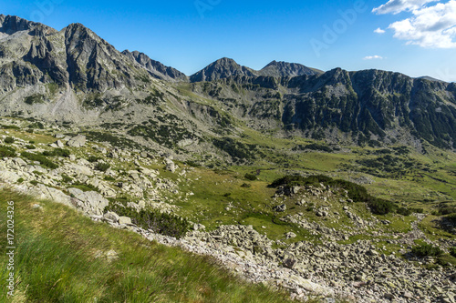 Amazing Panorama with The Tooth and the Dolls peaks, Pirin Mountain, Bulgaria
