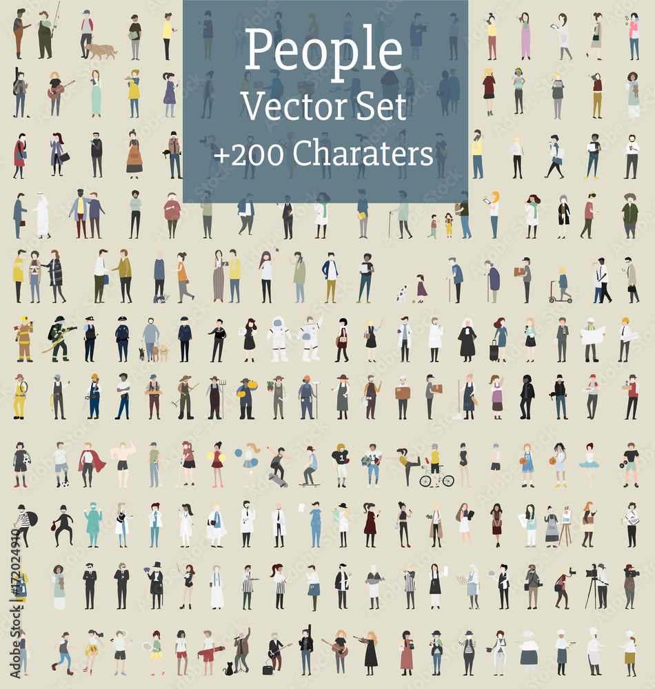Vector set of illustrated people
