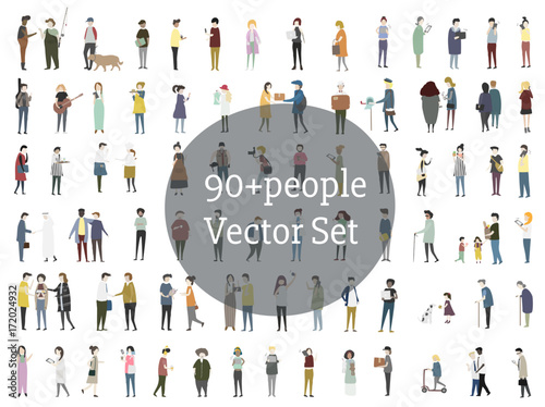 Vector set of illustrated people photo