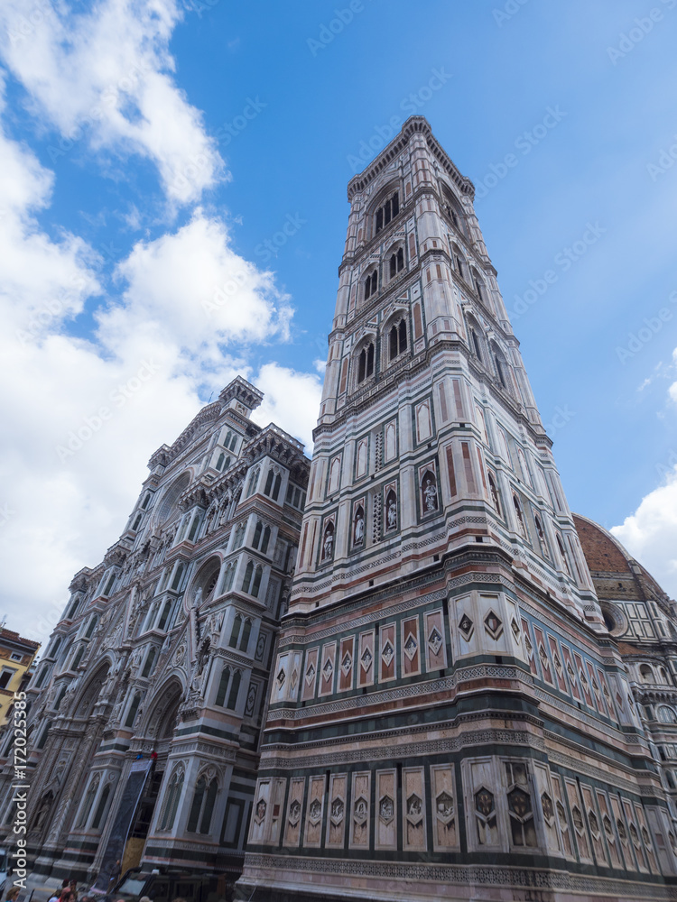 Famous Giotto Tower at Florence Cathedral (called Giottos Campanile)