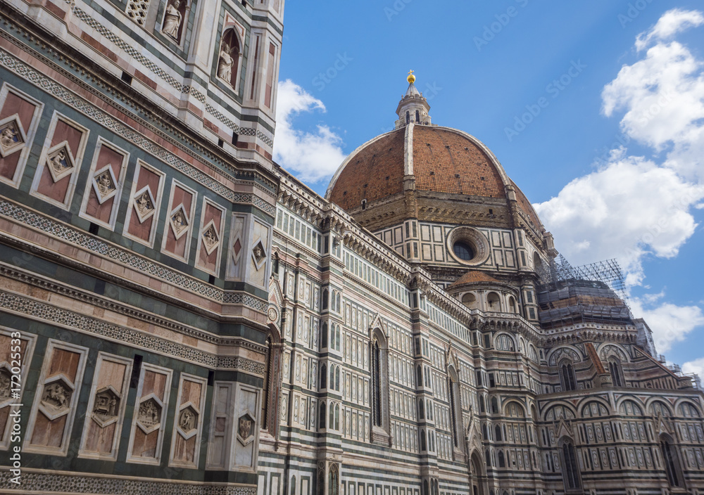 Cathedral of Santa Maria del Fiore in Florence on Duomo Square - biggest attraction in the city