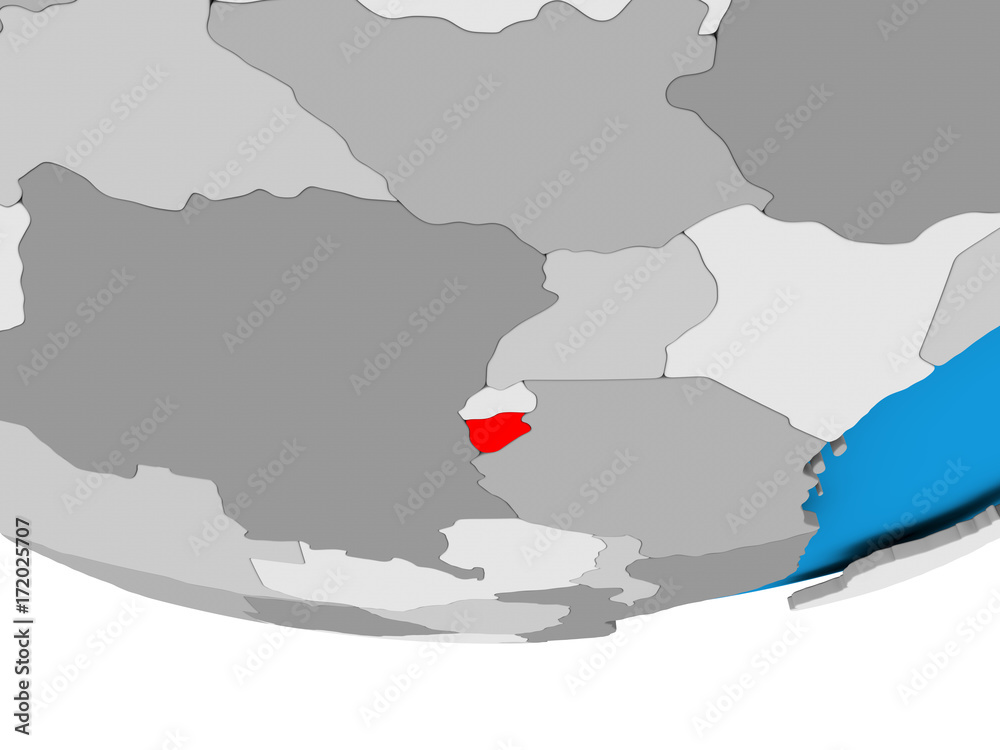 Fototapeta premium Burundi on globe