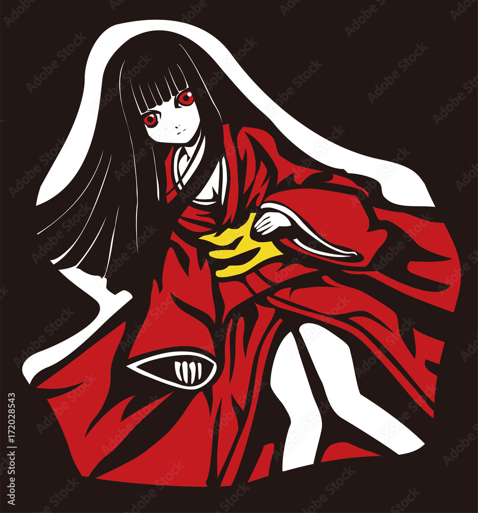 和服少女イラスト Stock Vector Adobe Stock
