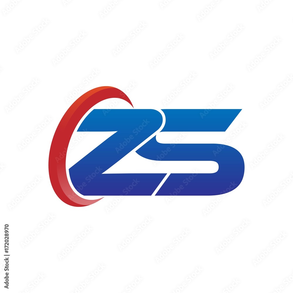 modern vector initial letters logo swoosh zs red blue modern vector initial letters logo swoosh zs red blue