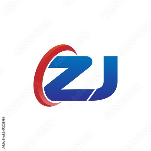 Free Download modern vector initial letters logo swoosh zj red blue - GFXLoad