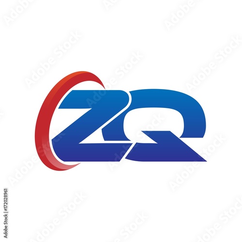 Free Download modern vector initial letters logo swoosh zq red blue - GFXLoad