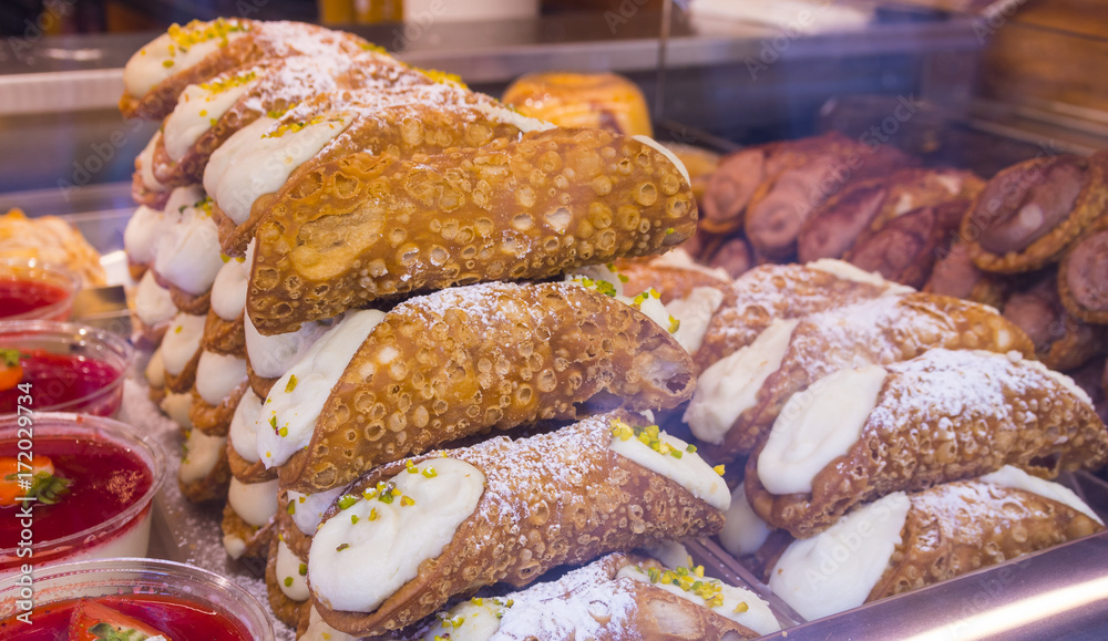 A typical Italian pastry specialty - the famous Cannoli