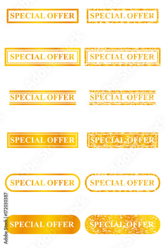 Golden Stamp Effect : Special Offer, Isolated on White