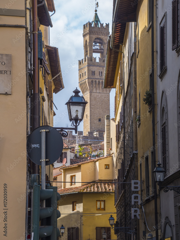 The big tower on Vecchio Palace in Florence (Palazzo Vecchio)