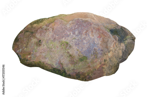 Big granite rock stone, isolated on white background.rock stone isolated on white background.