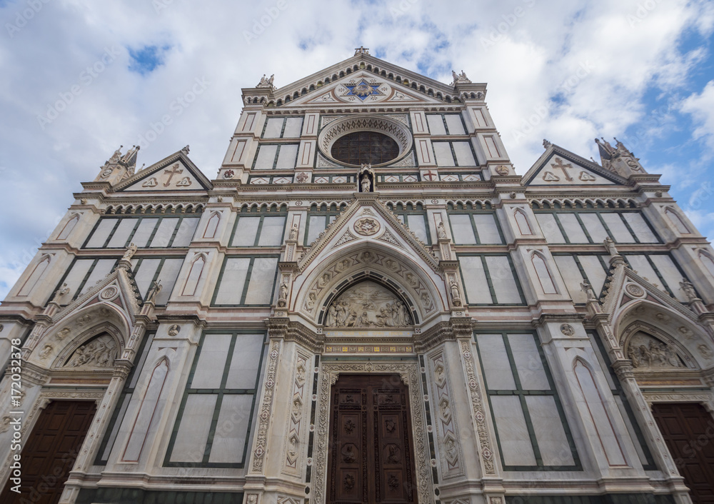 Santa Croce Basilica in the historic city center o Florence (Santa Croce di Firenze)