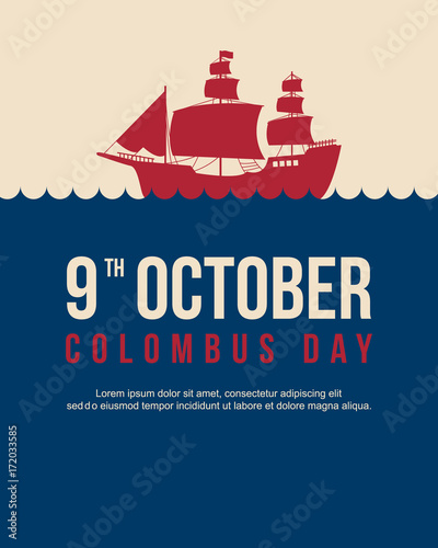 Happy Columbus Day celebration design banner