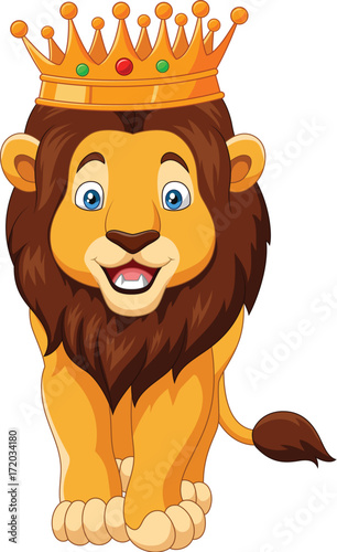 Cartoon lion wearing a crown
