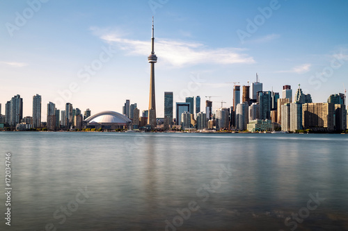 Toronto downtown skyline with sunset