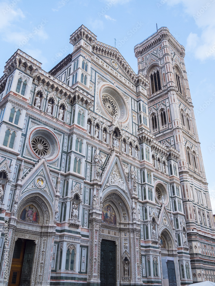 Cathedral of Santa Maria del Fiore in Florence on Duomo Square - biggest attraction in the city