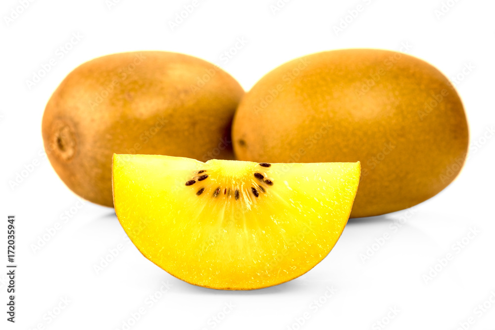 Fototapeta premium Yellow kiwi fruit isolated on white background
