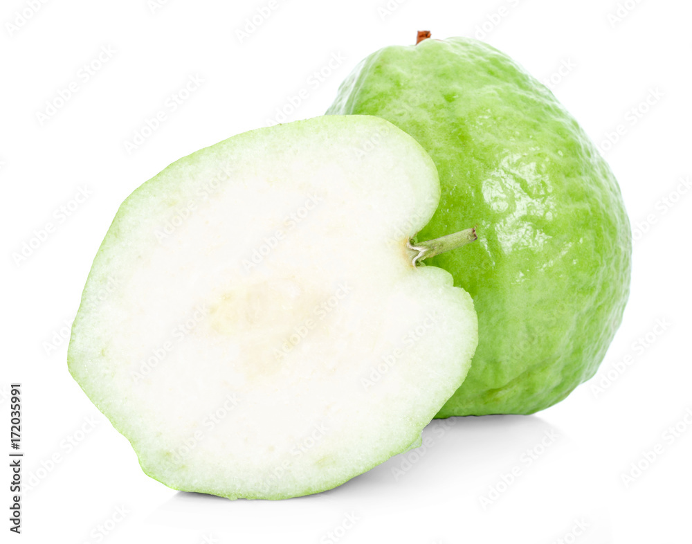 Guava fruit isolated on the white background..