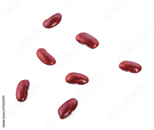 red beans isolated on the white background..