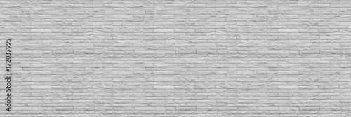 horizontal modern white brick wall for pattern and background