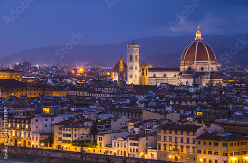 The city of Florence in the evening - panoramic view