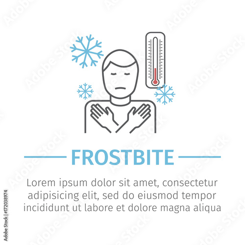 The man froze. Vector sign