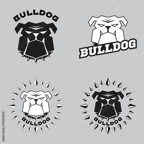 Set logo bulldog head.
