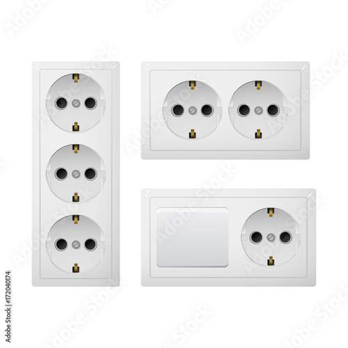 Electrical socket Type F with switch.