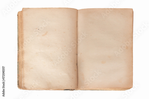 Old opened book with blank pages