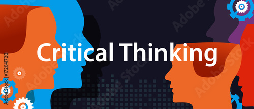 critical thinking concept of creative solution head brain storm problem solving