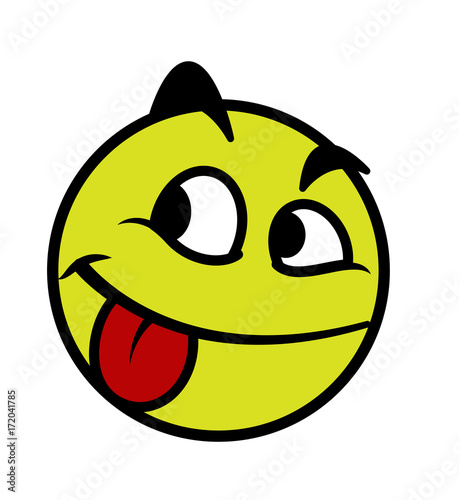 Greedy Cartoon Character Face Expression
